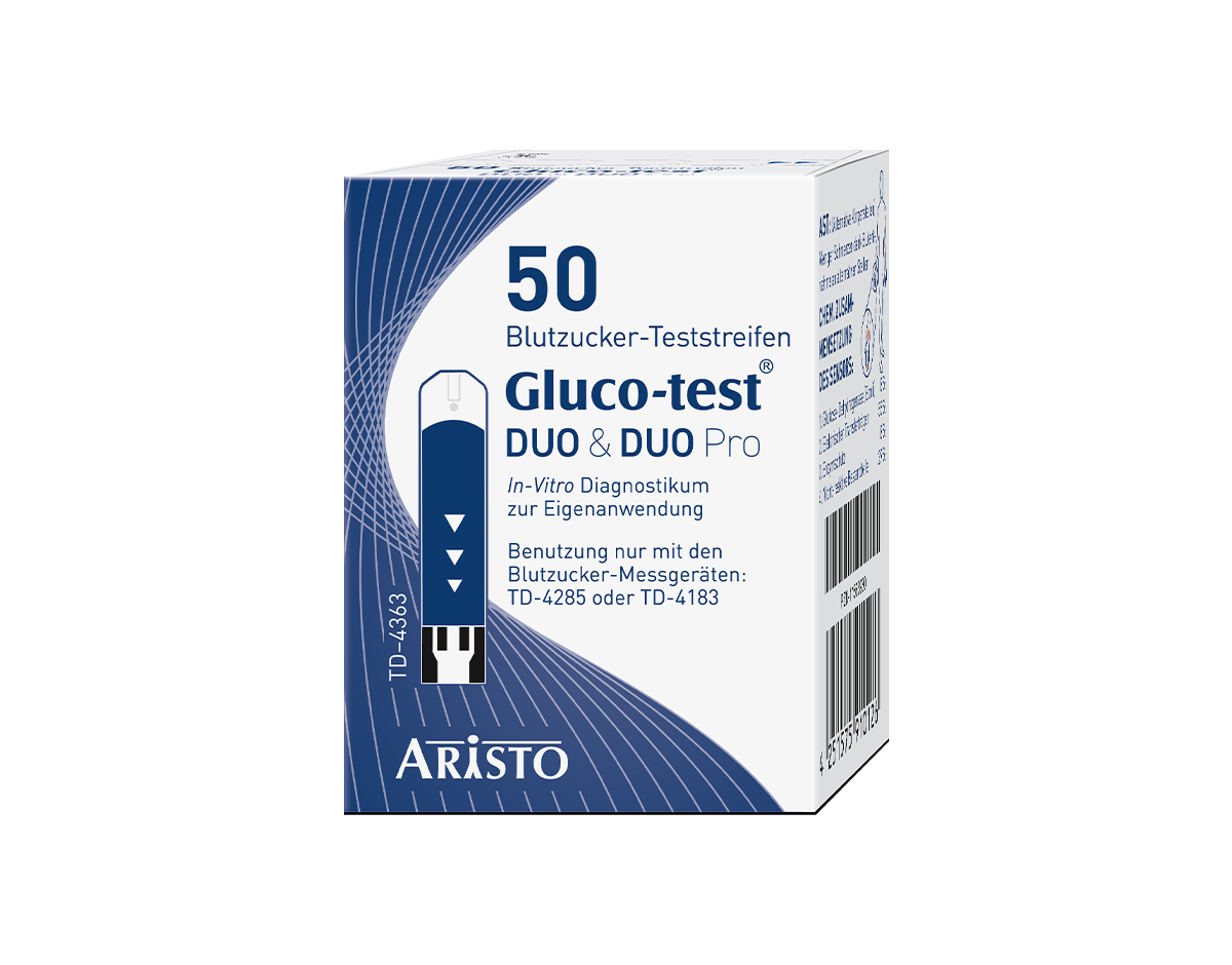Gluco-test DUO & DUO Pro Blutzuckerteststreifen – 50 Stück